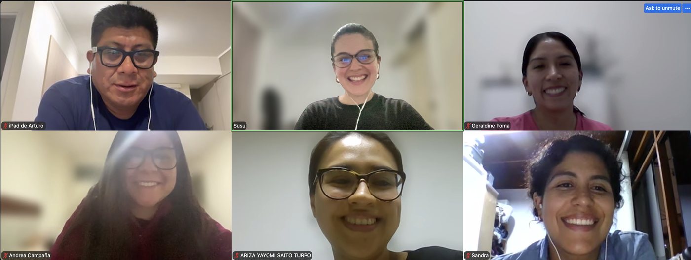 Grupo de profesionales en una sesión del Round-Table por Zoom